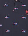 U.S. Polo Assn. Ribbed Collar Logo Print Polo Shirt