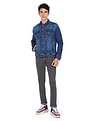 Flying Machine Panelled Spread Collar Denim Jacket