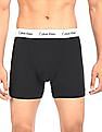 Calvin Klein Underwear Men Black Contrast Waist Solid Trunks - Pack Of 3