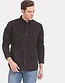 GAP Men Black Long Sleeve Flap Pocket Twill Utility Casual Shirt
