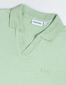 Calvin Klein Cotton Linen Open Placket Polo Shirt
