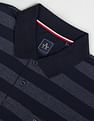 Arrow Sports Ribbed Collar Horizontal Stripe Polo Shirt