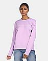 Calvin Klein Women Purple Round Neck Brand Print Sweatshirt