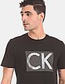 Calvin Klein Men Black Half Sleeve Cotton Round Neck T-Shirt
