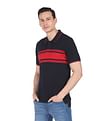 AD by Arvind Cotton Horizontal Stripe Polo Shirt