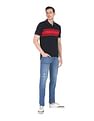 AD by Arvind Cotton Horizontal Stripe Polo Shirt