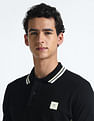 Flying Machine Contrast Panel Pique Polo Shirt
