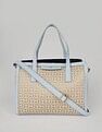 Tommy Hilfiger Logo Beige Cotton Handbags