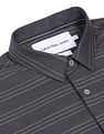 Calvin Klein Jeans Men Black Festive Striped Slim Fit Formal Shirt