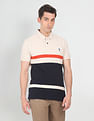 U.S. Polo Assn. Denim Co. Men Beige Pique Colour Block Polo Shirt