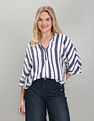 U.S. Polo Assn. Women Extended Sleeve Vertical Stripe Top