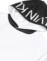 Calvin Klein Jeans Men White Colour Block Hooded Sweatshirt