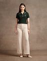 U.S. Polo Assn. Women Tipped Collar Textured Polo Shirt