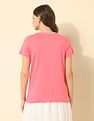 U.S. Polo Assn. Women Regular Fit Brand Printed T-Shirt