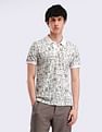 Flying Machine Abstract Print Cotton Polo Shirt