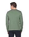 U.S. Polo Assn. Men Olive Long Sleeve Solid T-Shirt