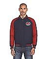 U.S. Polo Assn. Denim Co. Men Navy Stand Collar Colour Block Bomber Jacket