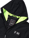 Flying Machine Panelled Solid Hooded Jacket