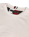Tommy Hilfiger Men Beige Embossed Logo Knitted T-Shirt