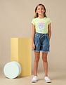 U.S. Polo Assn. Kids Girls Graphic Printed Regular Fit T-Shirt