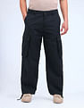 Flying Machine Relaxed Fit Solid Cargo Trousers