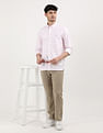 Tommy Hilfiger Textured Horizontal Regular Fit Striped Shirt