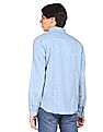 Aeropostale Men Light Blue Cotton Washed Denim Shirt