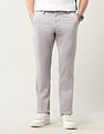 Arrow Sport Solid Mid Rise Slim Fit Trousers