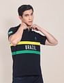 U.S. Polo Assn. Brazil Flag Embroidered Pique Polo Shirt