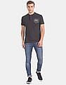 U.S. Polo Assn. Denim Co. Black Heathered Henley T-Shirt