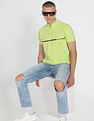 Flying Machine Solid Pique Cotton T-Shirt