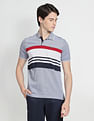 Arrow Sports Horizontal Striped Cotton Polo Shirt