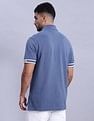 Tommy Hilfiger Mens Blue Solid Polo Shirt