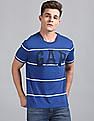 GAP Men Blue Striper Neps Logo Tee