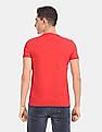 Calvin Klein Men Red Crew Neck Cotton Stretch Logo T-Shirt