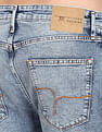 Flying Machine Mid Rise Slash Slim Tapered Jeans
