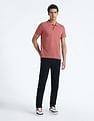 Flying Machine Horizontal Stripe Cotton Polo Shirt
