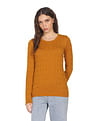 Tommy Hilfiger Women Mustard Jenny Crew Neck Cable Knit Sweater