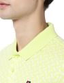 AD by Arvind Men Lime Geometric Print Cotton Polo Shirt