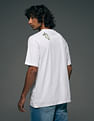 Flying Machine Graphic Printed  Pure Cotton Relaxed Fit T-shirt
