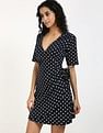 Tommy Hilfiger Cotton Wrap Neck Wrap Dress