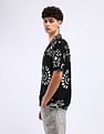 Flying Machine Cuban Collar All-Over Print Shirt