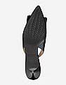 Cole Haan Black Bow Accent Slingback Leather Kitten Heels