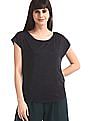 U.S. Polo Assn. Women Boat Neck Metallic Knit Top
