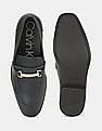 Calvin Klein Men Navy Craig Dress Calf Small Grid Embossed Leather Slip On Shoes
