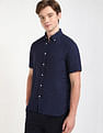 Tommy Hilfiger Solid Regular Fit Plain Woven Shirt
