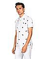 Aeropostale Men Off White Short Sleeve Printed Polo Shirt