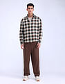 Flying Machine Oversized Twill Plaid Checked Shirt